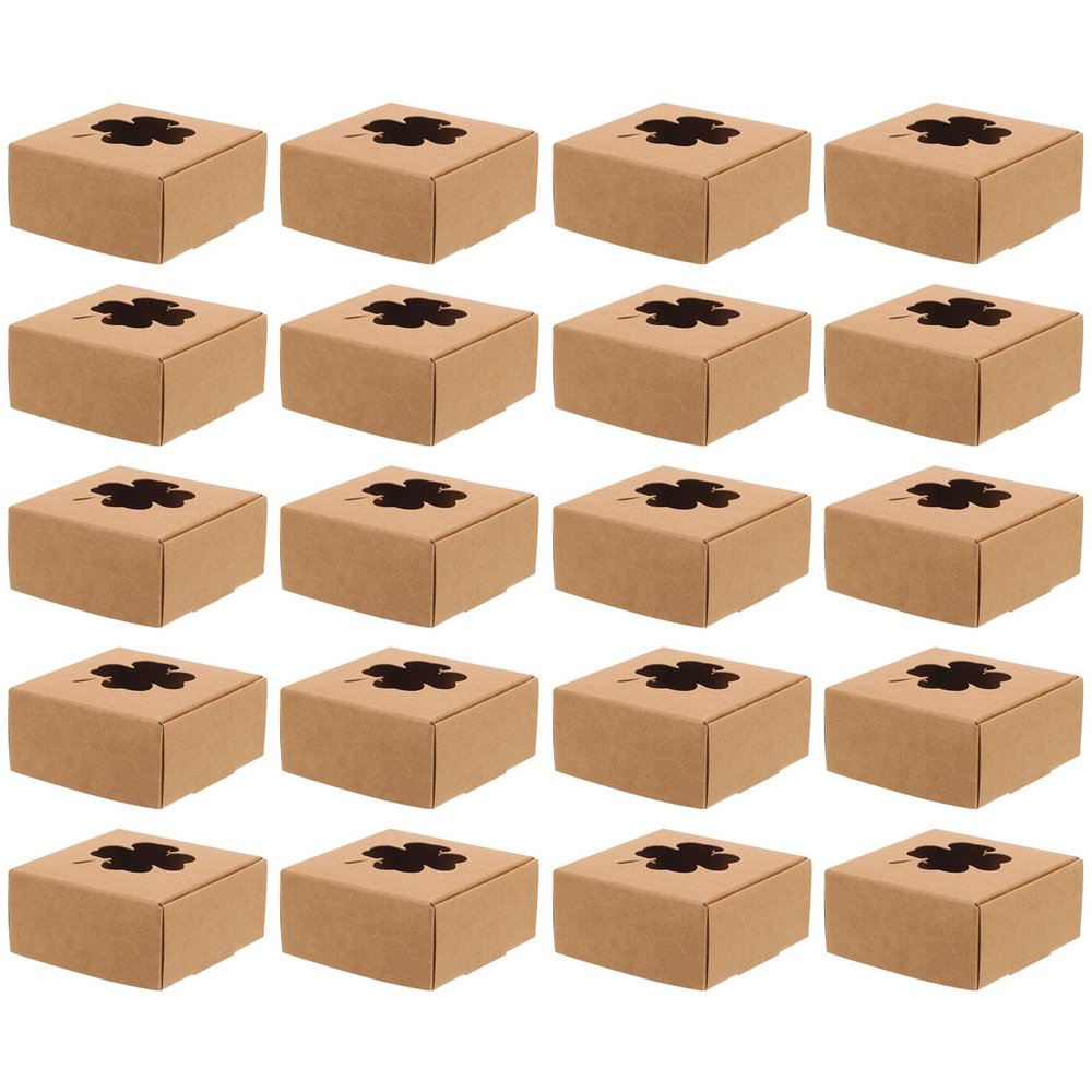 Veemoon Vintage Kraft Paper Soap Packaging Boxes with Lid 20pcs 65x65x30mm Small Boxes for Soap Bars and Presents Eco-friendly Wrapping Case and Chocolates