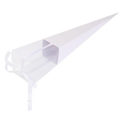Abaodam Single Rose Packaging Bag Box 5pcs White Triangle Flower Wrapping Box for Valentine's Day Bouquet Present