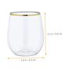 Abaodam Disposable Gold Rim Red Wine Glasses 12oz Pet Ice Cream Cups 4pcs Shatterproof Drinkware for Party Home Office Use view 2
