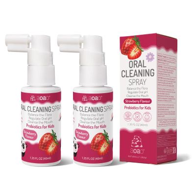 Kids Oral Spray, Toddler Toothpaste Helper for Cavity Prevention and Fresh Breath, Children Anticavity with Fluoride Free for Newborn to Preschoolers, Kid's Mouth Spray, 40ml/1.35fl.oz (Strawberry_2P)