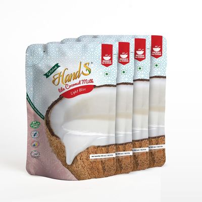 HandS Organic Lite Coconut Milk (Pack of 2, 12% Fat)