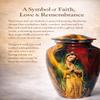 Religious Cremation Urn for Human Ashes Adult, Large Funeral Memorial Urn with Velvet Bag, Decorative Virgin Mary Aluminum Burial Urn for Female Male view 4