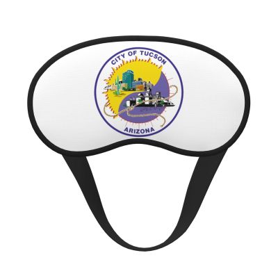 Flag of Tucson, Arizona Black-Edged Full-Coverage Eye Mask Light-Blocking Comfortable, Soft, Adjustable Elastic Strap Relaxation Without Pressure for Women & Men