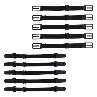 Yardwe 10pcs Black Adjustable Elastic Extenders and Nonslip Underwear Straps with Buckle, Accessory Extension Ropes for Ear and Comfortable Fit