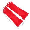 MOLUCKFU 2 Pairs Red Non-slip Dishwashing Gloves Thickened Latex Kitchen Cleaning Gloves with Fleece Lining 37cm for Household Cleaning and Dishwashing view 2