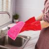 MOLUCKFU 2 Pairs Red Non-slip Dishwashing Gloves Thickened Latex Kitchen Cleaning Gloves with Fleece Lining 37cm for Household Cleaning and Dishwashing view 4