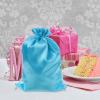 HAPINARY Satin Drawstring Bags 2pcs Small Fabric Pouches for Wedding Favors Bridal Shower Party Candy Jewelry Packaging Pink and Light Blue view 4