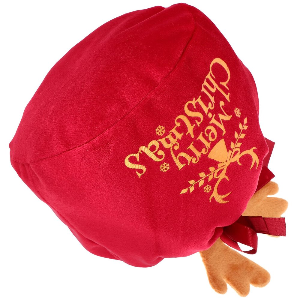 Hemoton Velvet Christmas Drawstring Bags Red 10pcs Festive Candy Holder Wrapping Bags for Holiday Party Treats and Xmas Presents