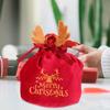 Hemoton Velvet Christmas Drawstring Bags Red 10pcs Festive Candy Holder Wrapping Bags for Holiday Party Treats and Xmas Presents view 3