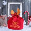 Hemoton Velvet Christmas Drawstring Bags Red 10pcs Festive Candy Holder Wrapping Bags for Holiday Party Treats and Xmas Presents view 4