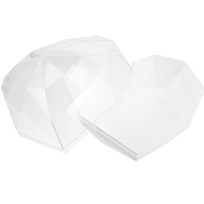 Abaodam Heart Shaped Flower Box Small Decorative Floral Packaging Box with Lid Translucent White Acrylic for Valentines Day Presentation