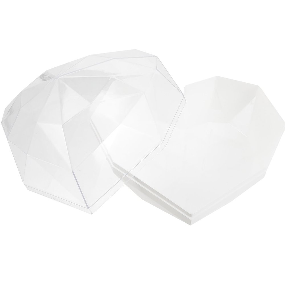 Abaodam Heart Shaped Flower Box Small Decorative Floral Packaging Box with Lid Translucent White Acrylic for Valentines Day Presentation