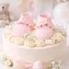 O'Creme Edible Gumpaste Cake Toppers, Pair of Ruffled Pink Baby Booties - for Cake Decorating - Sugar Paste for Cakes, Cupcake Toppers - Birthday Party, Wedding, Baby Shower - 2.75" x 1.5" x 1.0" view 3