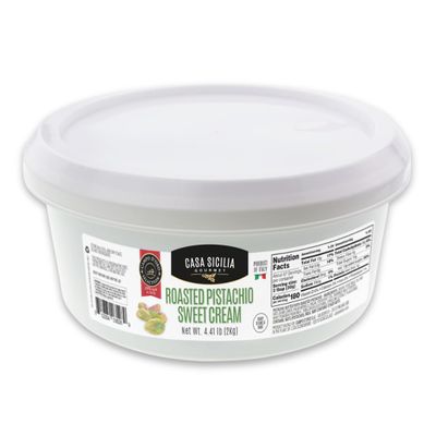 Casa Sicilia Gourmet Roasted Pistachio Sweet Cream Italian Pistachio Dessert Spread Bulk, Made in Italy Premium Nut Cream for Pastry Baking Gelato Toast, 4.41 lb (1-Pack)