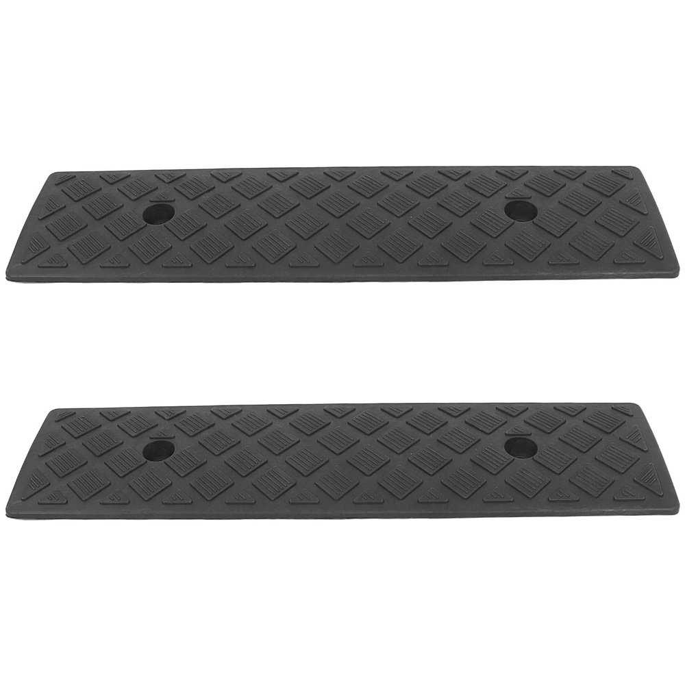 Anneome 2pcs Black 3cm High Threshold Curb Ramps for Driveway Cars and Motorcycles, Heavy Duty Rubber Ramp Pads for Low Vehicles and Wheelchair Access