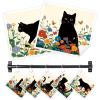 Nyixblyre 5 Pack Swedish Dishcloths for Kitchen Reusable 3 Hooks Black Cat view 1