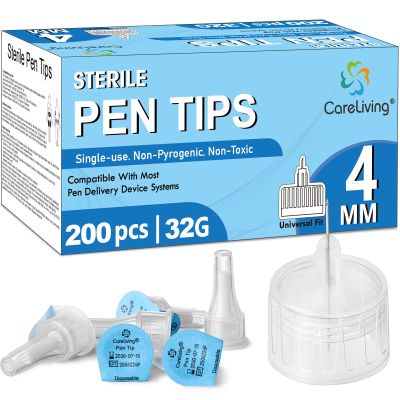 Pen Tips 32G x 4mm, Universal Fit, 200/bx, Sterile, Comfortable