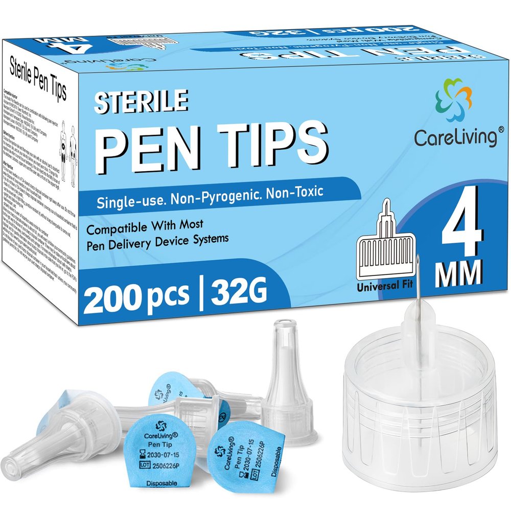 Pen Tips 32G x 4mm, Universal Fit, 200/bx, Sterile, Comfortable