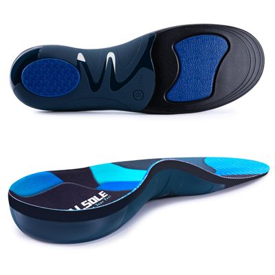 VALSOLE 220+ lbs Plantar Fasciitis High Arch Support Insoles Men Women - Orthotic Shoe Inserts for Flat Feet - Metatarsalgia - Heel Pain - Blue (Blue, (L) Mens 10-11.5 / Womens 12-13.5)