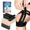 20 PCS Waterproof Kinesiology Tape for Shoulders/Knees,Precut Strips for Knee Pain Relief & Stability Support, Latex-Free Hypoallergenic Sports Athletic Tape Knee Brace (Black and Beige) view 1