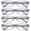HEEYYOK 4.0 Reading Glasses Men Large Readers For Men Wide Gray XXL Reader Oversized Frame Cheaters Reading Glasses For Mens Comfort Spring Hinge 4Pack view 1
