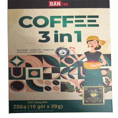 Coffee 3 in 1 Instant Coffee Mix From Eah'leo Daklak Coffee Landscape - Ca Phe Hoa Tan 200g (10 Packets x 20g)
