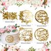 10 Pcs Happy Mother's Day Cake Topper Gold Acrylic Mirror Cupcake Toppers Flower Cake Side Decoration for Mother's Day Mom Birthday Party Decor view 2