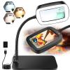 10X 30X Large Magnifying Glass with Light and Stand, 5-inch Lighted Magnifier, 72 LED 3 Color Modes Stepless Dimmable, Hands-Free Magnifying Glass Desk Lamp for Reading Craft Hobby Close Work view 1