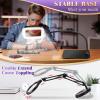 10X 30X Large Magnifying Glass with Light and Stand, 5-inch Lighted Magnifier, 72 LED 3 Color Modes Stepless Dimmable, Hands-Free Magnifying Glass Desk Lamp for Reading Craft Hobby Close Work view 3