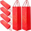 IMIKEYA 6pcs Red Paper Wine Bags with Handles Single Bottle Carrier Bags for Wrapping view 1