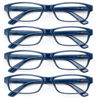 HEEYYOK 1.25 Reading Glasses Men Large Readers For Men Wide Navy Blue XXL Reader Oversized Frame Cheaters Reading Glasses For Mens Comfort Spring Hinge 4Pack