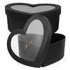 CLISPEED Heart Shaped Box Set 10 Inch Cardboard Boxes for Flower Arrangements and Candy Packaging with Lids, 2 Pieces (black, Large and Small) for Valentines Day and Special Occasions view 1