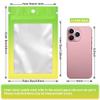 Funfery 100 Pack Mylar Resealable Bags, Clear Gradient Packing Bags for Food Storage, Small Business, Foil Pouch Smell Zipper Proof Bag for Sample Jewelry Eyelash Gloss, Green Yellow-5.9x8.6in view 3