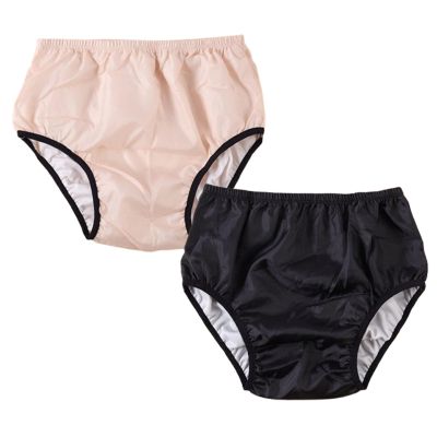 2 Pack Pull-On Plastic Pants for Adult Diapers,Washable Plastic Pants for Adult Diapers Nappy Cover Adults Leakproof Underwear for Incontinence(Multi-Colored,3XL)