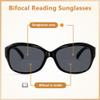 Madison Avenue Vintage Square Bifocal Reading Sunglasses for Women, Classic Sun Reader Glasses Womens UV400 Protection Black +2.00 view 4