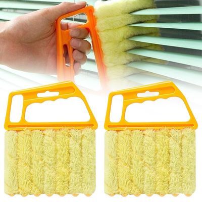 2026 New 7-Finger Microfiber Blind Duster, Washable Cleaning Brush for Window Blinds, AC Vents & Home Dusting, 2-Pack Yellow