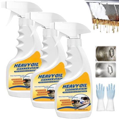 RNAISIKIY Multi-Purpose Heavy Grime Duty Cleaner, 2026 New Heavy Oil Cleaner Stain, 500ML/16.9FL Oz Heavy Oil Stain Cleaner Kitchen, Degreaser Spray for Range Hood, Oven, Pots and Cabinet (3 Pcs)