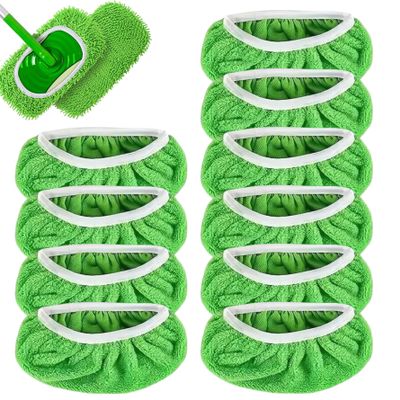10 Pack Reusable Mop Pads Coral Fleece Microfiber Mop Pads Machine Washable Dry/Wet Mopping Cloths