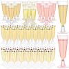 hougna 30PCS Disposable Cups Sparkling Champagne Bar Plastic Flutes Clear Toasting Glasses for Weddings Party(Gold Glitter) view 2