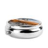 Hunting Flying Wild Duck Print Round Pill Box, Printed Metal Case with 3 Compartments for Pills, Vitamins & Travel view 4