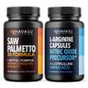 Saw Palmetto with Nettle & Pumpkin + L-Arginine with L-Citrulline Supplement Bundle for Men - Prostate Health & Nitric Oxide Production Bundle for Active Male Health - 60 Servings of Each view 1