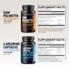 Saw Palmetto with Nettle & Pumpkin + L-Arginine with L-Citrulline Supplement Bundle for Men - Prostate Health & Nitric Oxide Production Bundle for Active Male Health - 60 Servings of Each view 2
