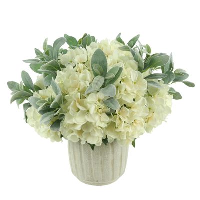 Creative Displays Inc Lamb's Ear Spring Centerpiece with Hydrangeas