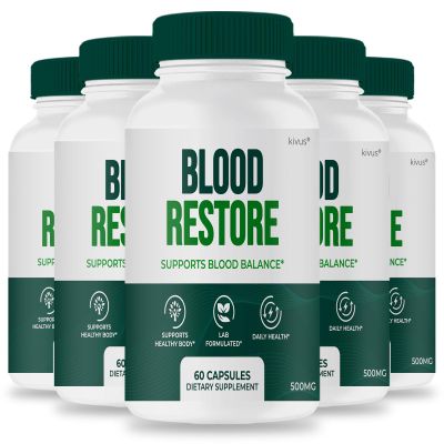 kivus BloodRestore - Blood Restore Dietary Supplement Capsule (5 Pack, 300 Capsules)