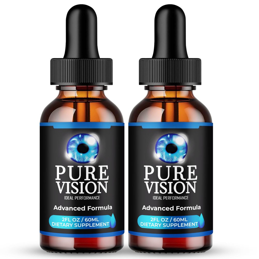 Pure Vision Drops, Official Pure Vision Eye Health Supplement Droppers - Maximum Strength, All Natural Visual Wellness & Crystal Clear View, Premium PureVision Drops Advanced Formula Reviews (2 Pack)