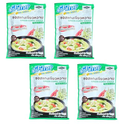 AquaNation Listing For Fa Thai Green Curry Sauce Pack of 4, 75g Each Authentic Thai Green Curry Seasoning Ready-to-Cook Sauce with Coconut Milk, Chili & Thai Herbs Product of Thailand