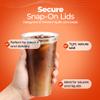 32oz PET Plastic Cold Drink Cups - Clear Disposable Cups for Iced Coffee, Smoothies & Cocktails- Durable Water Cups with Crack-Resistant Design for Cafes, Food Trucks, Events & More- 500 Pack view 2