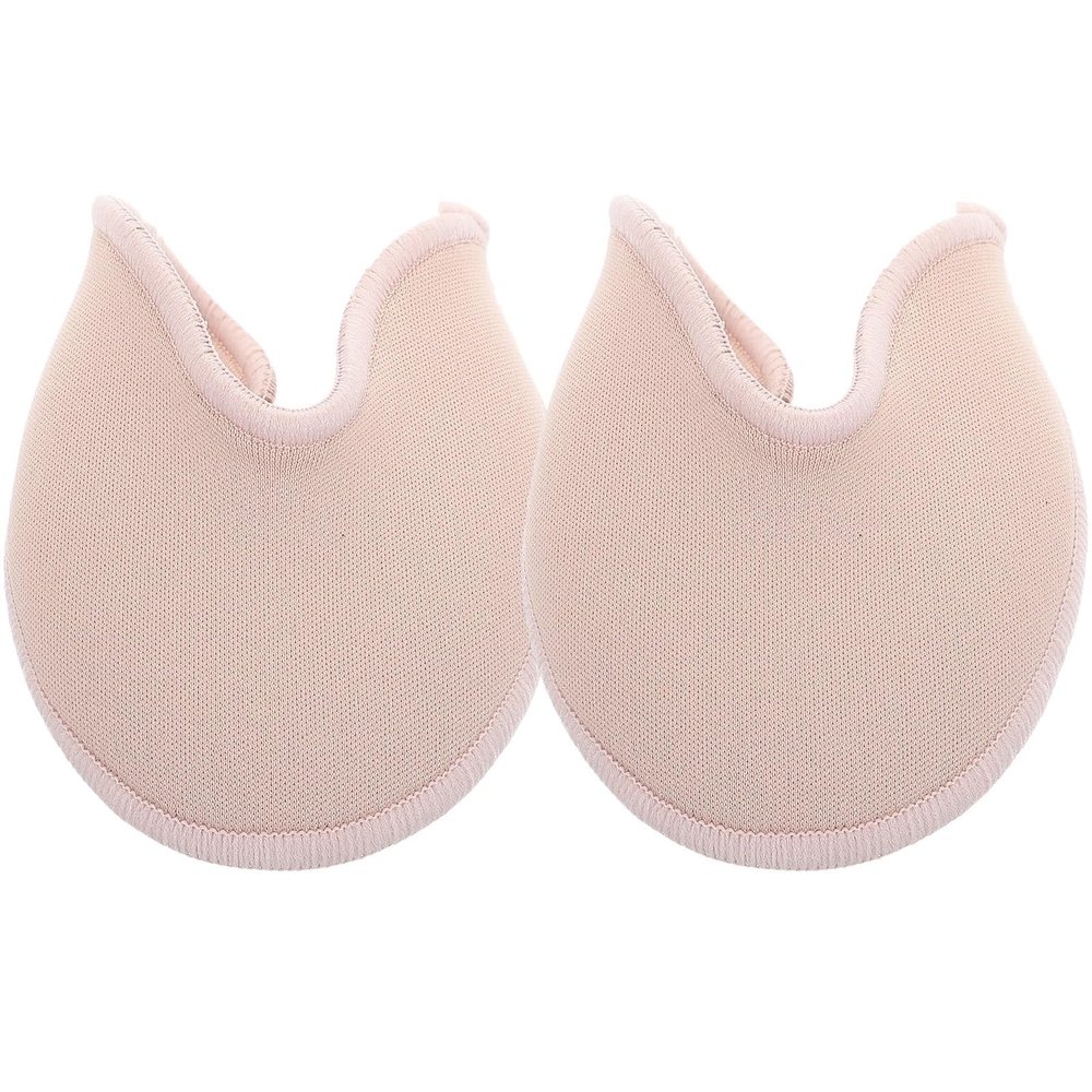 Pointe Shoe Toe Cushions 6 Pair Toe Protector Pads Women Dancers Forefoot Cushion Knitted Fabric Ballet Toe Pads Dancing Shoes Comfort Elastic Adjustable Size(8.5x7.5cm)