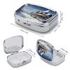 Christmas Winter Happy Scene Pill Case 2 Compartment Medicine Case Portable Pill Container Medicine Travel Pill Organizer Small Pill Box for Pocket Vitamin Organizer Daily Pill Cases view 2