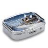 Christmas Winter Happy Scene Pill Case 2 Compartment Medicine Case Portable Pill Container Medicine Travel Pill Organizer Small Pill Box for Pocket Vitamin Organizer Daily Pill Cases view 3